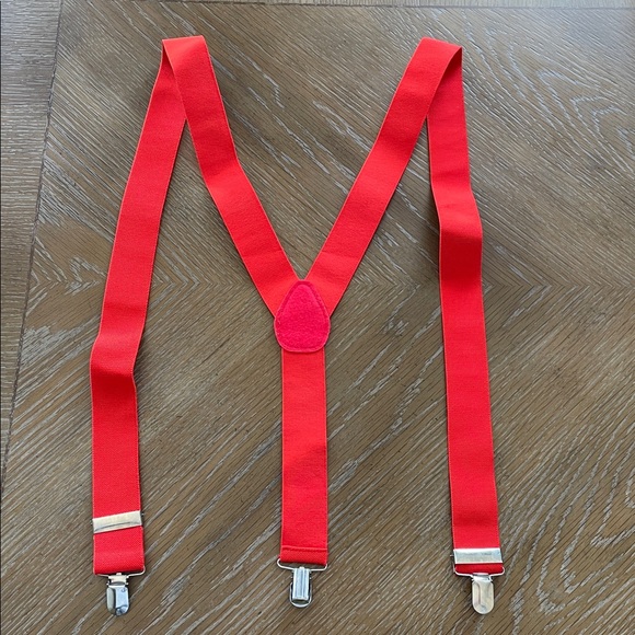 Other - Red Suspenders with Metal Clips